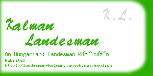 kalman landesman business card